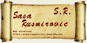 Saša Rusmirović vizit kartica
